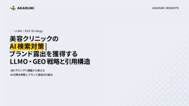 【AKARUMI INSIGHTS】美容クリニックのAI検索対策