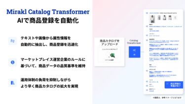 Mirakl、商品登録AI「Catalog Transformer」を日本語対応